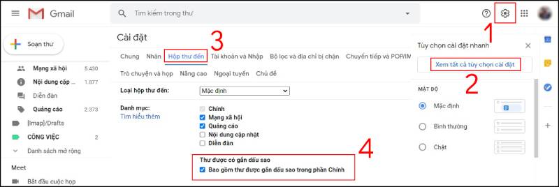 Thư gắn sao trong Gmail